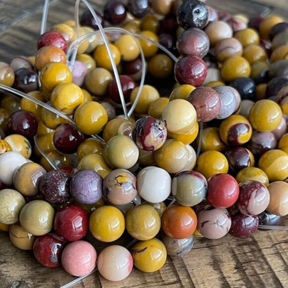 6mm Natural Mookaite Round Bead Strands - Picture 3 of 5